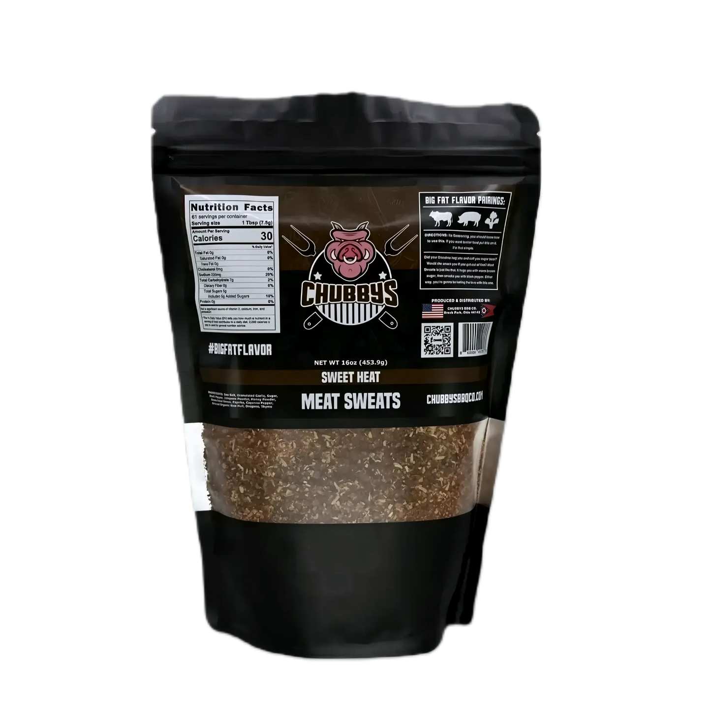 Meat Sweats Sweet Heat Rub 1lb bag by CHUBBYS