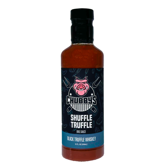 Shuffle Truffle Black Truffle Whiskey BBQ Sauce bottle by CHUBBYS